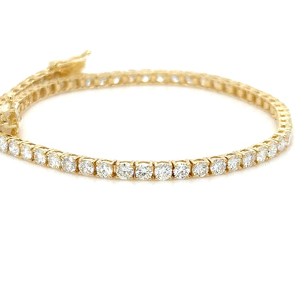 3.76ct Diamond Tennis Bracelet 18K Yellow Gold Natural Diamonds