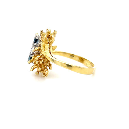 Gold diamond & sapphire ring