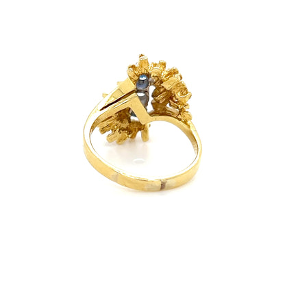 Gold diamond & sapphire ring