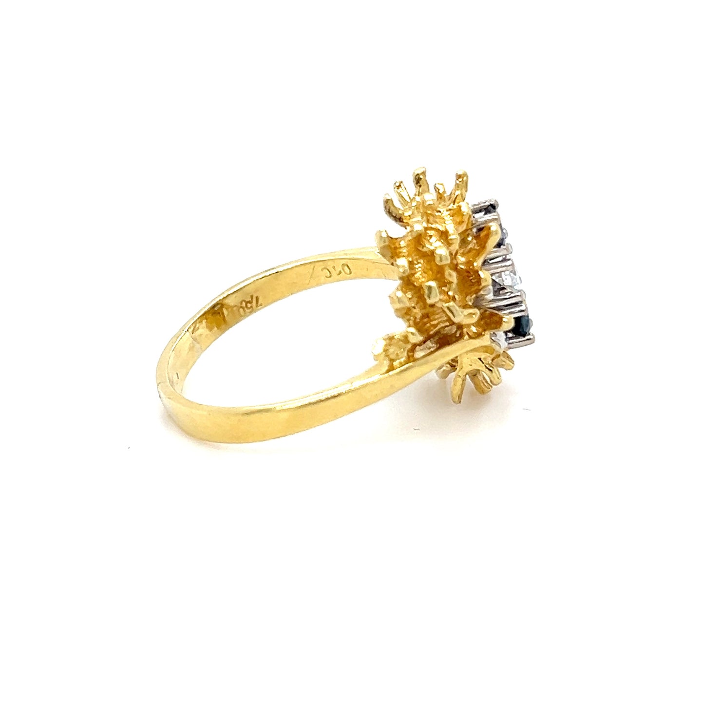 Gold diamond & sapphire ring