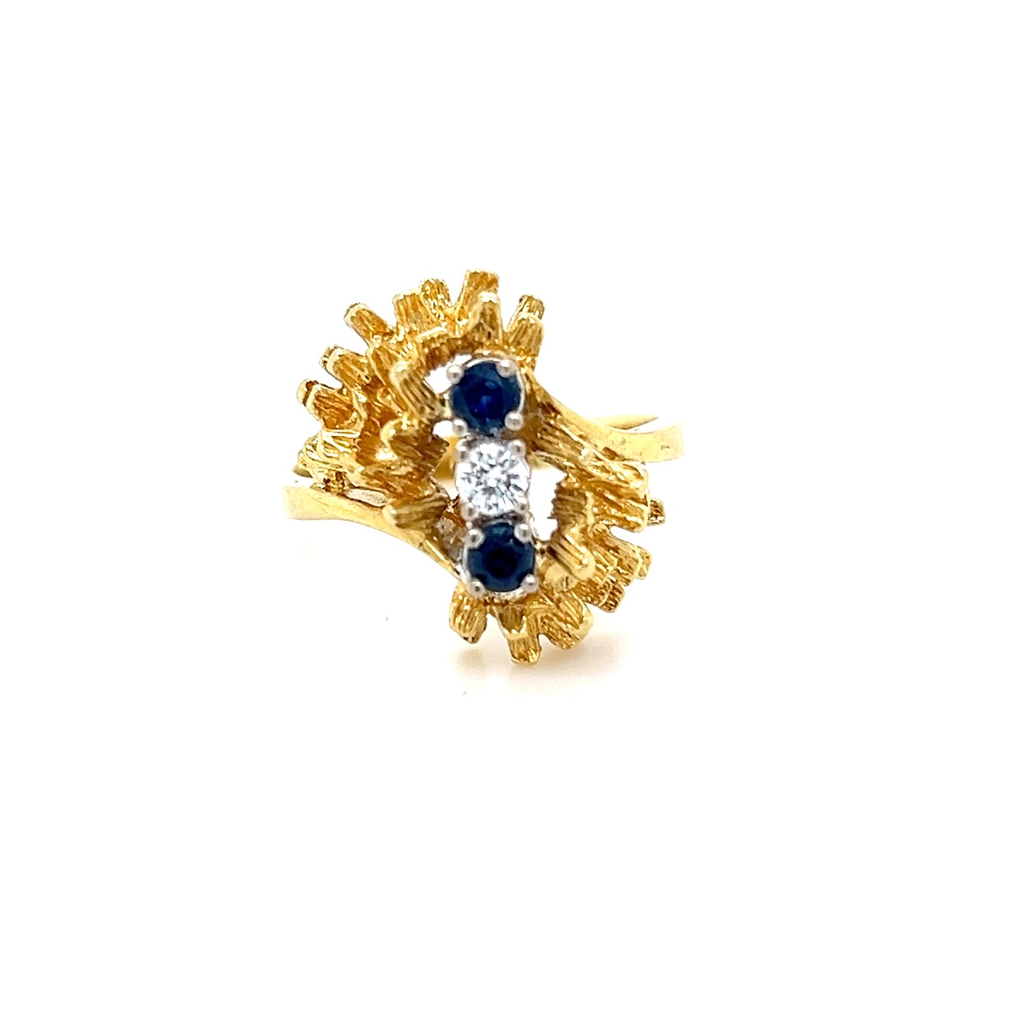 Gold diamond & sapphire ring