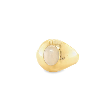 Moon Stone yellow gold Pinky ring