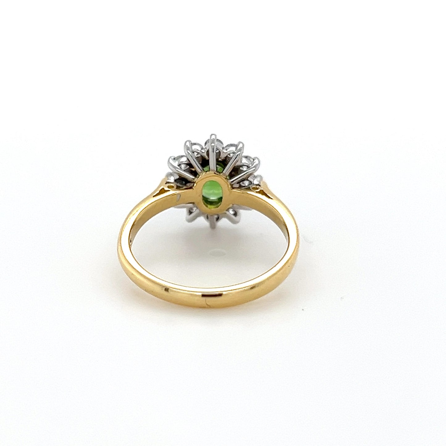 Tsavorite and Diamond gold Ring