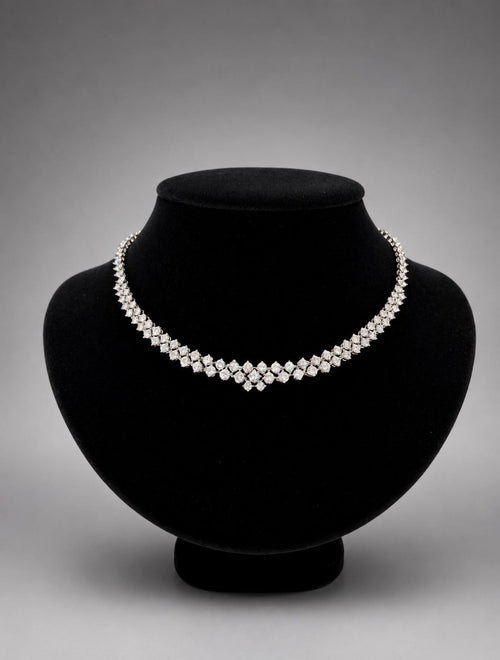 16ct Diamond Necklace 18K White Gold