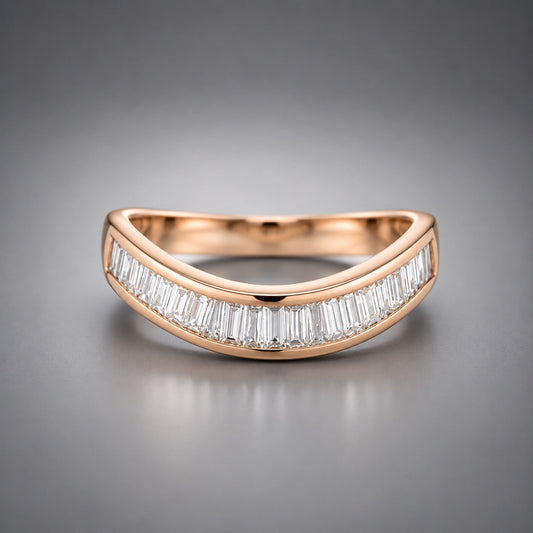 18K Rose Gold Baguette Diamond Ring alternate view