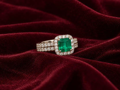 3.03 Carat GRS Certified Colombian Emerald & Diamond Ring in Platinum – Mariposa Emerald