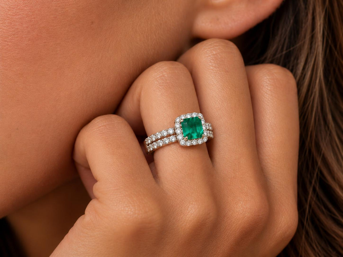 3.03 Carat GRS Certified Colombian Emerald & Diamond Ring in Platinum – Mariposa Emerald