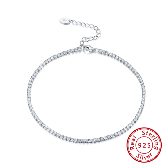 Diamond Brilliant Silver Anklet Bracelet