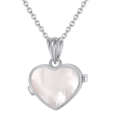 Mother of Pearl Heart Silver Pendant