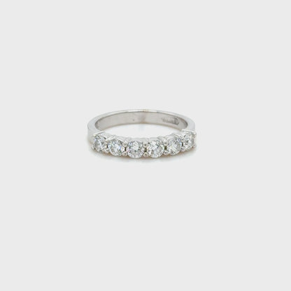 Half Eternity Diamond Ring in 18K White Gold