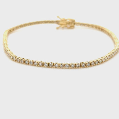 18K Yellow Gold 1.15 carat Diamond tennis bracelet
