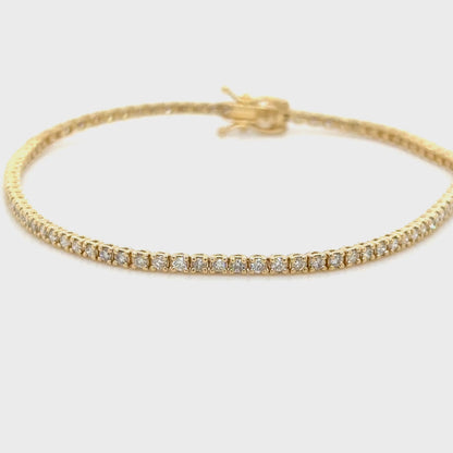 18K Yellow Gold 1.15 carat Diamond tennis bracelet