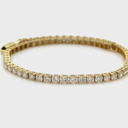 2.74ct Diamond Tennis Bracelet 18K Yellow Gold Natural Diamonds
