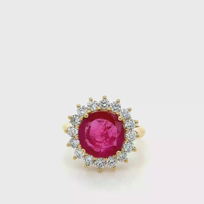 18k gold burma ruby ring