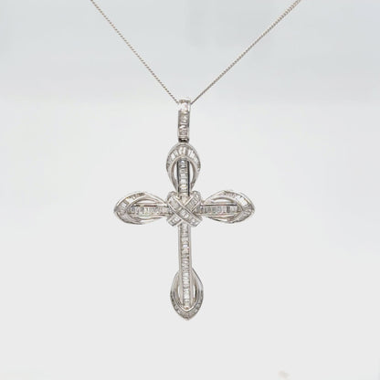 Baguette cross pendant