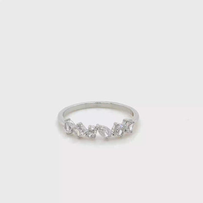 18k gold mix cut diamond ring