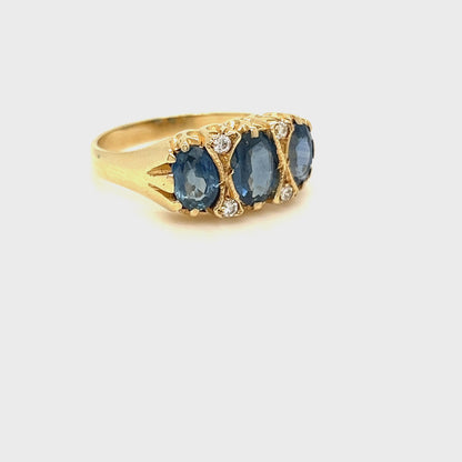 Edwardian Sapphire Yellow Ring