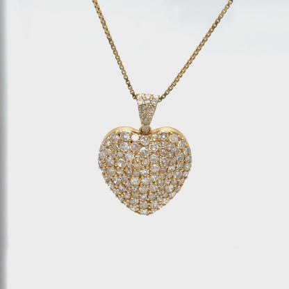 Heart shaped diamond cluster necklace/Pendant