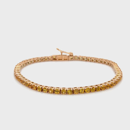 Yellow sapphire gold tennis bracelet