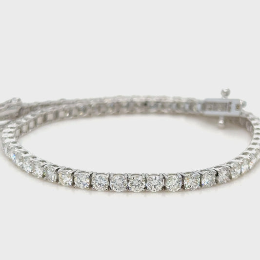 3.90ct Diamond Tennis Bracelet Natural Diamonds 18K White Gold alternate view