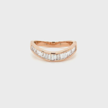 18K Rose Gold Baguette Diamond Ring