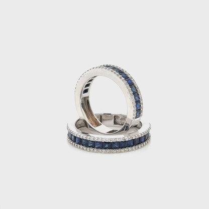 18K gold Sapphire & diamond half eternity ring
