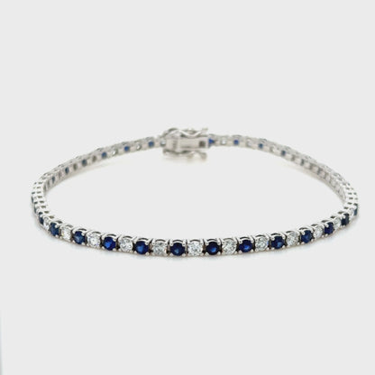 4 carat Sapphire & diamond tennis bracelet