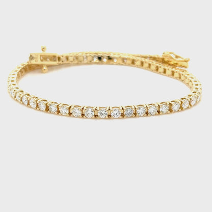 2.44 Carat Diamond Tennis Bracelet in 18K Yellow Gold