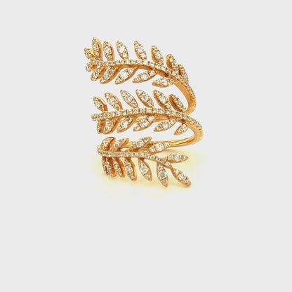 Leaf diamond gold Ring