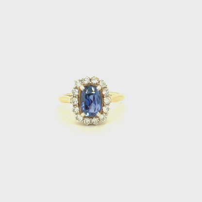 Blue Sapphire Cluster ring