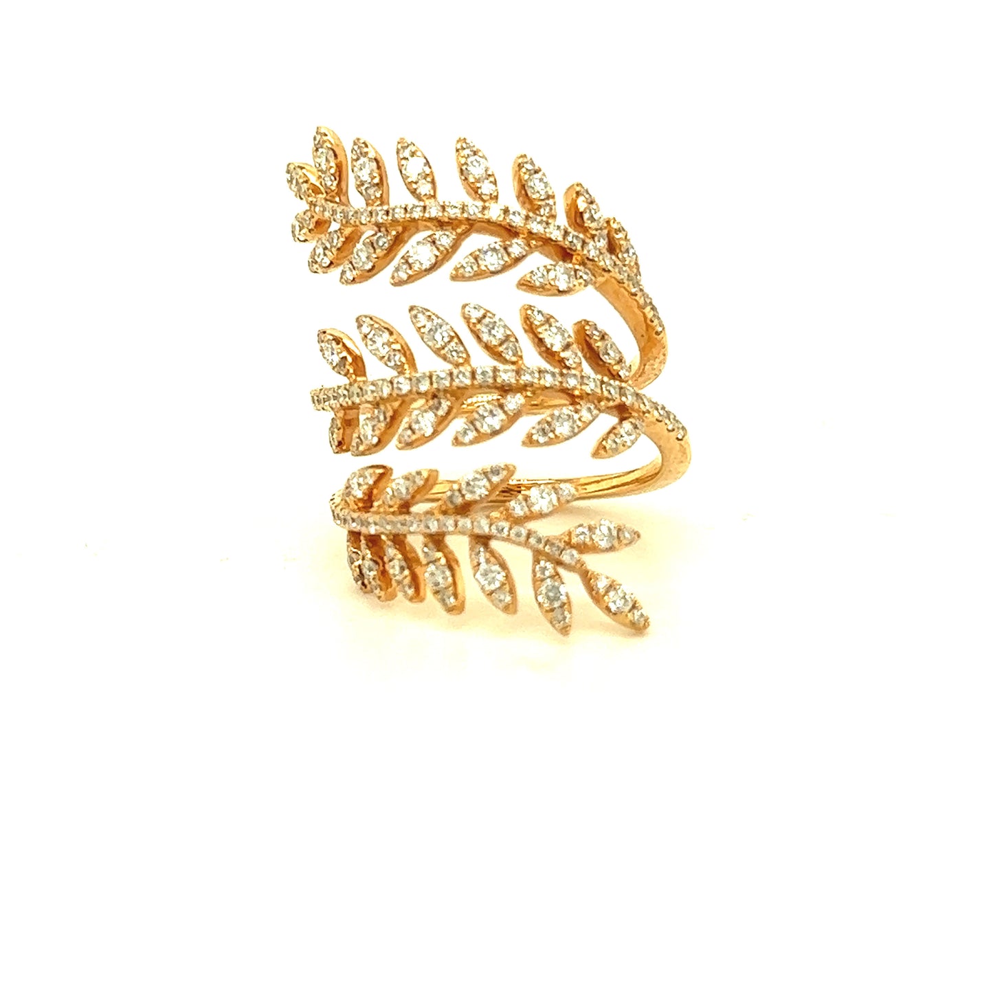 Leaf diamond gold Ring