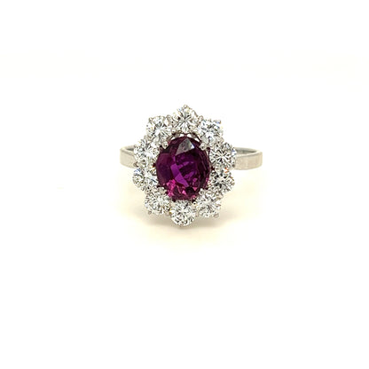 1.30 Carat Purple Ruby & Diamond Ring